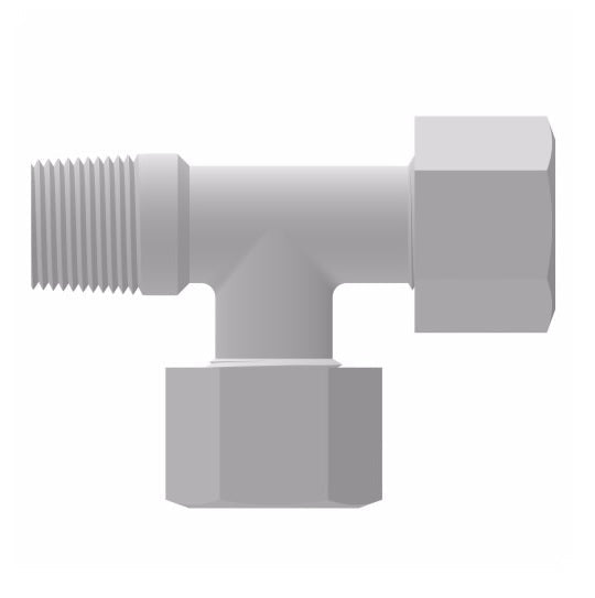 1571X4 by Danfoss | Compression Tube | Male Run Tee | 1/4" Tube OD x 1/8" Male Pipe x 1/4" Tube OD | Nylon