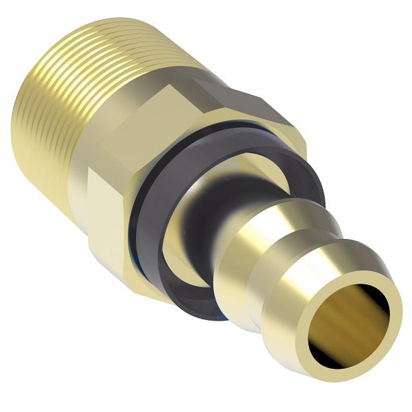 10012B-112 Weatherhead by Danfoss | Male Pipe Rigid Field Attachable Push-On Fitting | 100 'B' Series Barb-Tite | -12 Male NPTF x -12 Push-On Hose Barb | Brass