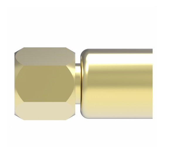 33808P-408 Weatherhead by Danfoss | 338 'P' Series | Female SAE 45° Swivel Crimp Fitting | -08 Female SAE 45° Swivel x -08 Hose Barb | Brass