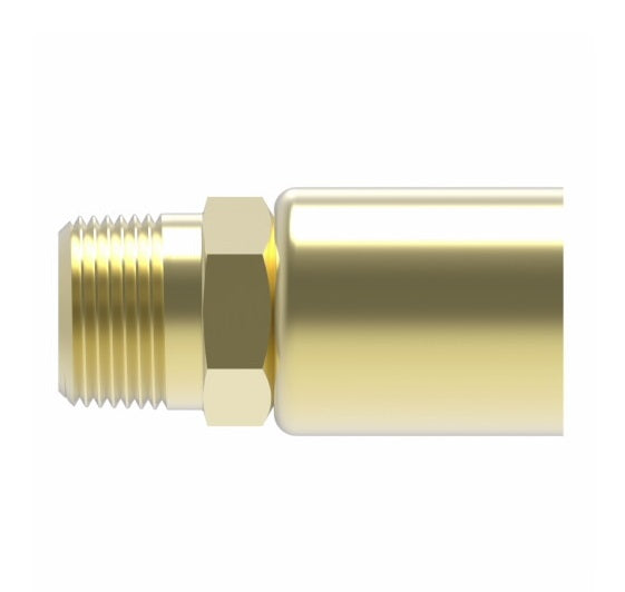 33806P-106 Weatherhead by Danfoss | 338 'P' Series | Male Pipe Rigid Crimp Fitting | -06 Male Pipe x -06 Hose Barb | Brass