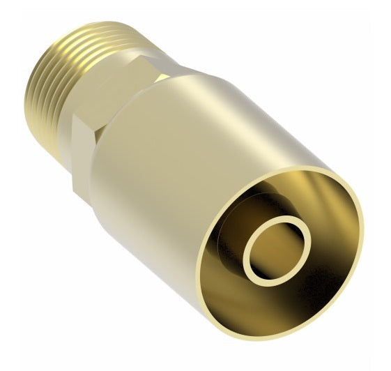 33808P-106 Weatherhead by Danfoss | 338 'P' Series | Male Pipe Rigid Crimp Fitting | -06 Male Pipe x -08 Hose Barb | Brass
