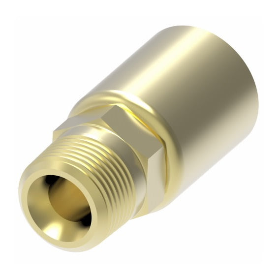 33806P-108 Weatherhead by Danfoss | 338 'P' Series | Male Pipe Rigid Crimp Fitting | -08 Male Pipe x -06 Hose Barb | Brass