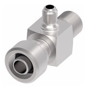 R12-Z58 Weatherhead by Danfoss | 757 'E' Series | Bumped Tube O-Ring Service Port Adapter with R12 High Service Port | 1/2" Tube Size | Steel