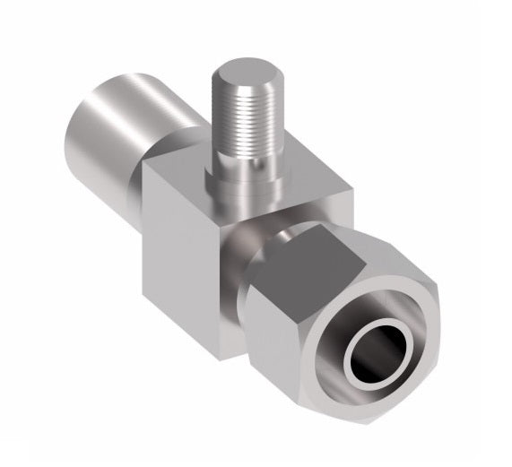 75702 Weatherhead by Danfoss | 757 'E' Series | Bumped Tube O-Ring Service Port Adapter with R134a High Service Port | 1/2" Tube Size | Steel