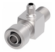 75732 Weatherhead by Danfoss | 757 'E' Series | Bumped Tube O-Ring Service Port Adapter R134a with Low Service Port 90° Elbow | 3/4" Tube Size | Steel