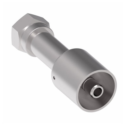 75710E-Z51 Weatherhead by Danfoss | 757 'E' Series | Female Bumped Tube O-Ring Swivel Crimp Fitting | -10 Female Bumped Tube O-Ring x -08 Hose Barb | Steel