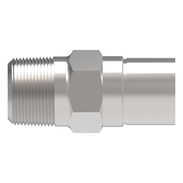 S-1104-1 Weatherhead by Danfoss | Everswage | Male Pipe Crimp Fitting for Everflex Hose | 3/16" Hose Barb x 1/8" Male NPT | 300 Stainless Steel