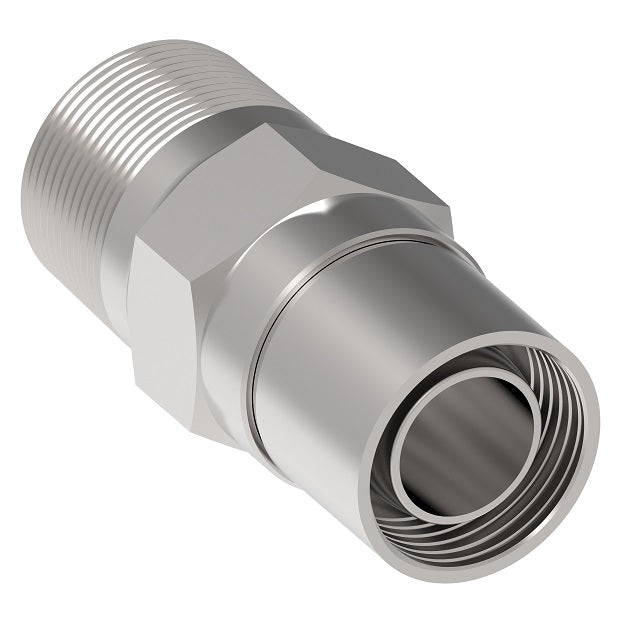 C-1108-2 Weatherhead by Danfoss | Everswage | Male Pipe Crimp Fitting for Everflex Hose | 13/32" Hose Barb x 1/2" Male NPT | Carbon Steel