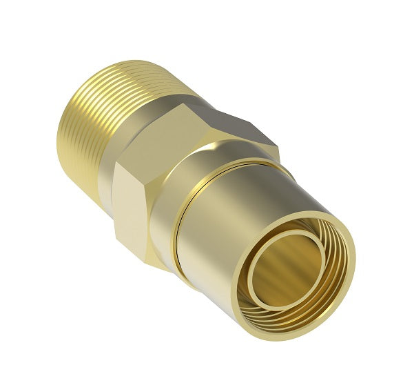 B-1116 Weatherhead by Danfoss | Everswage | Male Pipe Crimp Fitting for Everflex Hose | 7/8" Hose Barb x 1" Male NPT | Brass