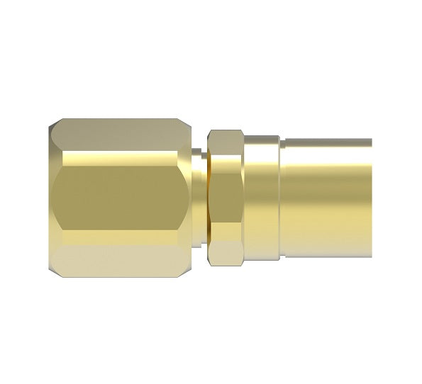 B-1320Z Weatherhead by Danfoss | Everswage | Female SAE 37° JIC Swivel Crimp Fitting for Everflex Hose | 1-1/8" Hose Barb x 1-1/4" Female SAE 37° JIC Swivel | Brass