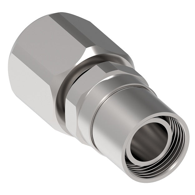 C-1312 Weatherhead by Danfoss | Everswage | Female SAE 37° JIC Swivel Crimp Fitting for Everflex Hose | 5/8" Hose Barb x 3/4" Female SAE 37° JIC Swivel | Carbon Steel
