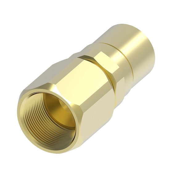 B-1320Z Weatherhead by Danfoss | Everswage | Female SAE 37° JIC Swivel Crimp Fitting for Everflex Hose | 1-1/8" Hose Barb x 1-1/4" Female SAE 37° JIC Swivel | Brass