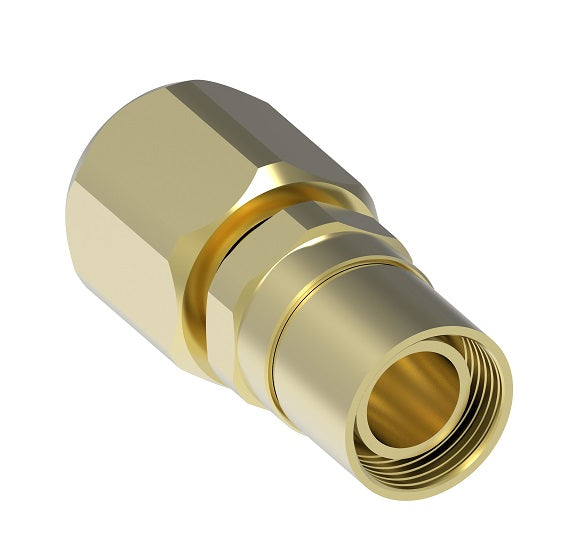 B-1320Z Weatherhead by Danfoss | Everswage | Female SAE 37° JIC Swivel Crimp Fitting for Everflex Hose | 1-1/8" Hose Barb x 1-1/4" Female SAE 37° JIC Swivel | Brass