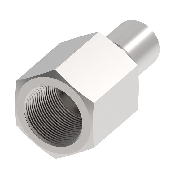 S-2105 Weatherhead by Danfoss | Everswage | Female Pipe Crimp Fitting for Everflex Hose | 1/4" Hose Barb x 1/4" Female NPTF | 300 Stainless Steel