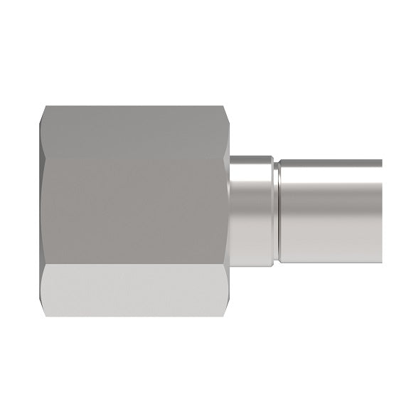 S-2105 Weatherhead by Danfoss | Everswage | Female Pipe Crimp Fitting for Everflex Hose | 1/4" Hose Barb x 1/4" Female NPTF | 300 Stainless Steel