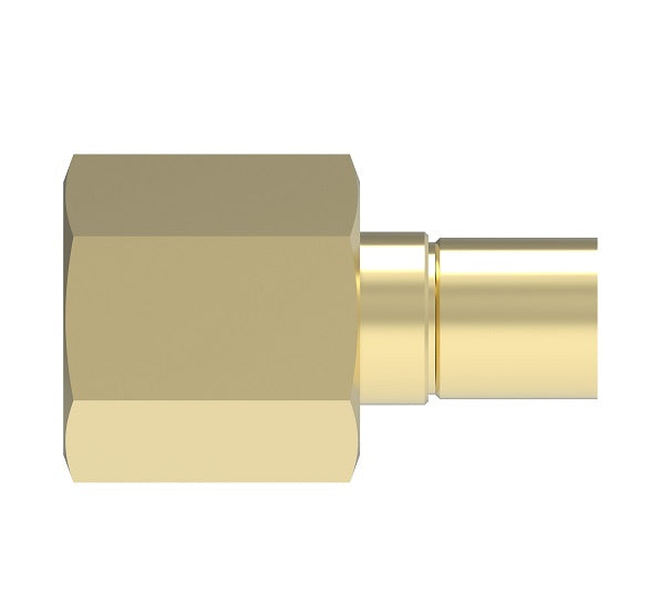B-2105 Weatherhead by Danfoss | Everswage | Female Pipe Crimp Fitting for Everflex Hose | 1/4" Hose Barb x 1/4" Female NPTF | Brass