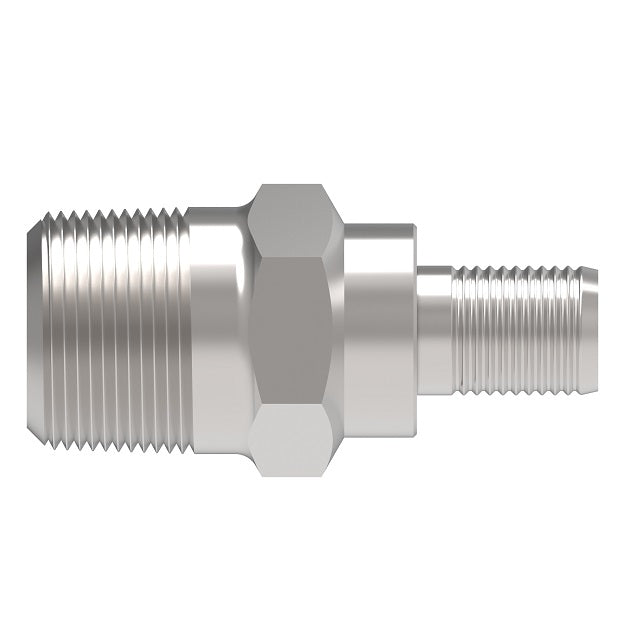NM6-8-S Weatherhead by Danfoss | Everswage | Male Pipe Insert Crimp Fitting for Everflex Hose | 13/32" Hose Barb x 3/8" Male Pipe | Stainless Steel