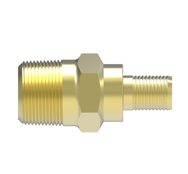 NM6-6-B Weatherhead by Danfoss | Everswage | Male Pipe Insert Crimp Fitting for Everflex Hose | 5/16" Hose Barb x 3/8" Male Pipe | Brass