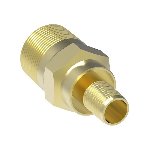 NM2-4-B Weatherhead by Danfoss | Everswage | Male Pipe Insert Crimp Fitting for Everflex Hose | 3/16" Hose Barb x 1/8" Male Pipe | Brass