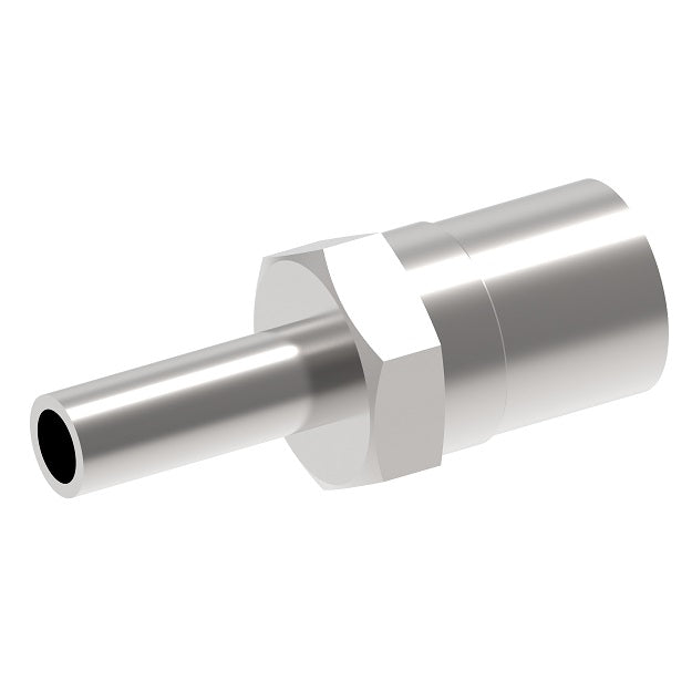 STE4-4 Weatherhead by Danfoss | Everswage | Tube Stub Crimp Fitting for Everflex Hose | 3/16" Hose Barb x 1/4" Tube OD | 300 Stainless Steel