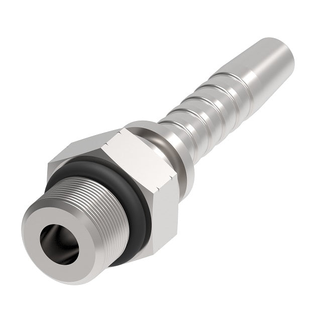 16011-08-06ZF Winner by Danfoss | Male O-Ring Boss 2-Piece Hose Crimp Fitting | -08 Male O-Ring Boss x -06 Hose Barb | Steel