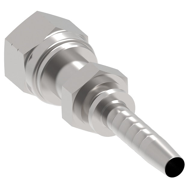 24241-06-06H11ZF Winner by Danfoss | Female ORS Swivel 2-Piece Hose Crimp Fitting | 45° Elbow | 11mm Drop | -06 Female O-Ring Face Seal Swivel x -06 Hose Barb | Steel