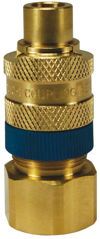 N4F4-B-LS by Dixon Valve | Pneumatic Quick Disconnect Coupling | Dix-Lock® N-Series | 1/2" Female NPTF x 1/2" Body Size | Plug with Locking Sleeve | Brass