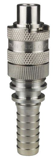 N4S8-SS by Dixon Valve | Pneumatic Quick Disconnect Coupling | Dix-Lock® N-Series | Hose Barb | 1" Hose ID x 1/2" Body Size | Plug | 316 Stainless Steel
