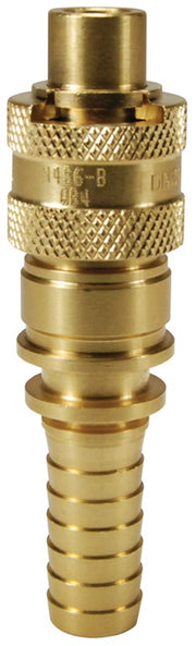 N4S3-B by Dixon Valve | Pneumatic Quick Disconnect Coupling | Dix-Lock® N-Series | Hose Barb | 3/8" Hose ID x 1/2" Body Size | Plug | Brass
