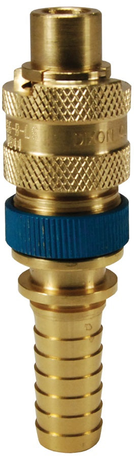 N4S4-B-LS by Dixon Valve | Pneumatic Quick Disconnect Coupling | Dix-Lock® N-Series | Hose Barb | 1/2" Hose ID x 1/2" Body Size | Plug with Locking Sleeve | Brass
