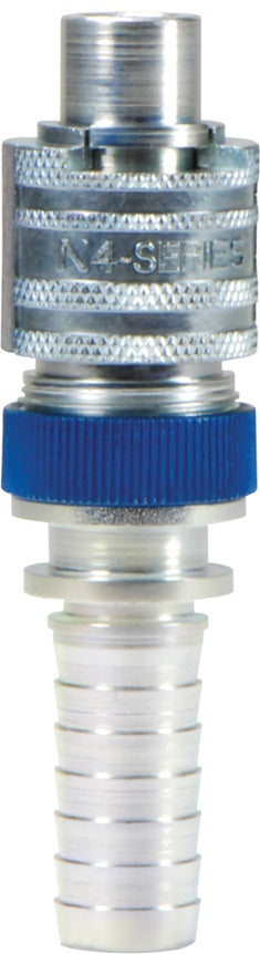 N4S6-LS by Dixon Valve | Pneumatic Quick Disconnect Coupling | Dix-Lock® N-Series | Hose Barb | 3/4" Hose ID x 1/2" Body Size | Plug with Locking Sleeve | Steel