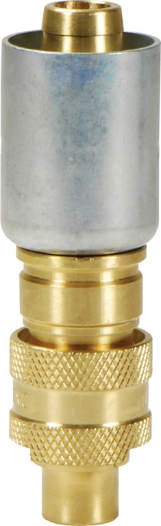 N4S6-B-WF by Dixon Valve | Pneumatic Quick Disconnect Coupling | Dix-Lock® N-Series | Hose Barb with Ferrule | 3/4" Hose ID x 1/2" Body Size | Plug | Brass