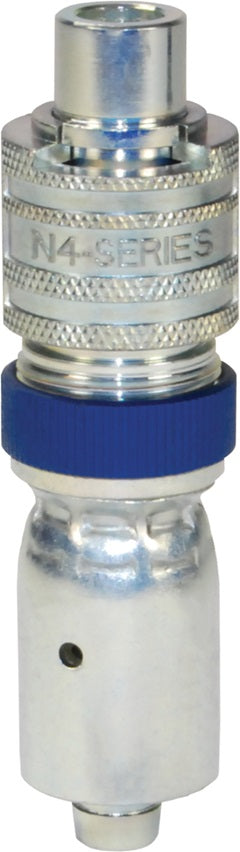 N4S4-LS-WF by Dixon Valve | Pneumatic Quick Disconnect Coupling | Dix-Lock® N-Series | Hose Barb with Ferrule | 1/2" Hose ID x 1/2" Body Size | Plug with Locking Sleeve | Steel
