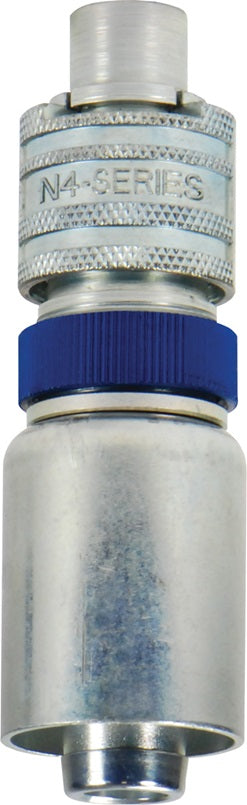 N4S6-LS-WF by Dixon Valve | Pneumatic Quick Disconnect Coupling | Dix-Lock® N-Series | Hose Barb with Ferrule | 3/4" Hose ID x 1/2" Body Size | Plug with Locking Sleeve | Steel