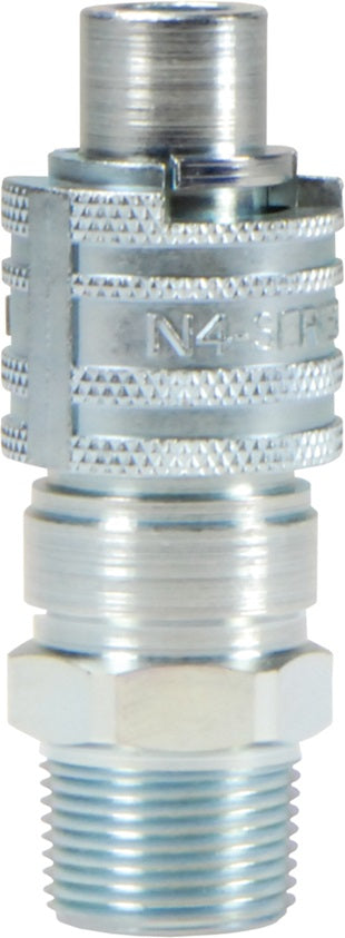 N3M4 by Dixon Valve | Pneumatic Quick Disconnect Coupling | Dix-Lock® N-Series | 1/2" Male NPTF x 3/8" Body Size | Plug | Steel