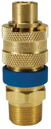 N4M4-B-LS by Dixon Valve | Pneumatic Quick Disconnect Coupling | Dix-Lock® N-Series | 1/2" Male NPTF x 1/2" Body Size | Plug with Locking Sleeve | Brass