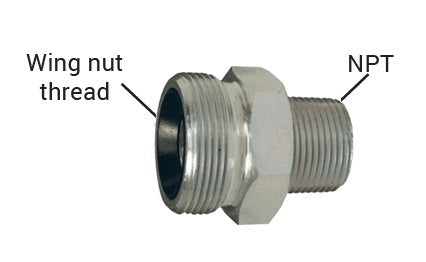 GMC by Dixon Valve | Boss® Ground Joint | Male Spud | 3/8" Male NPT x Wing Nut Thread | Plated Steel