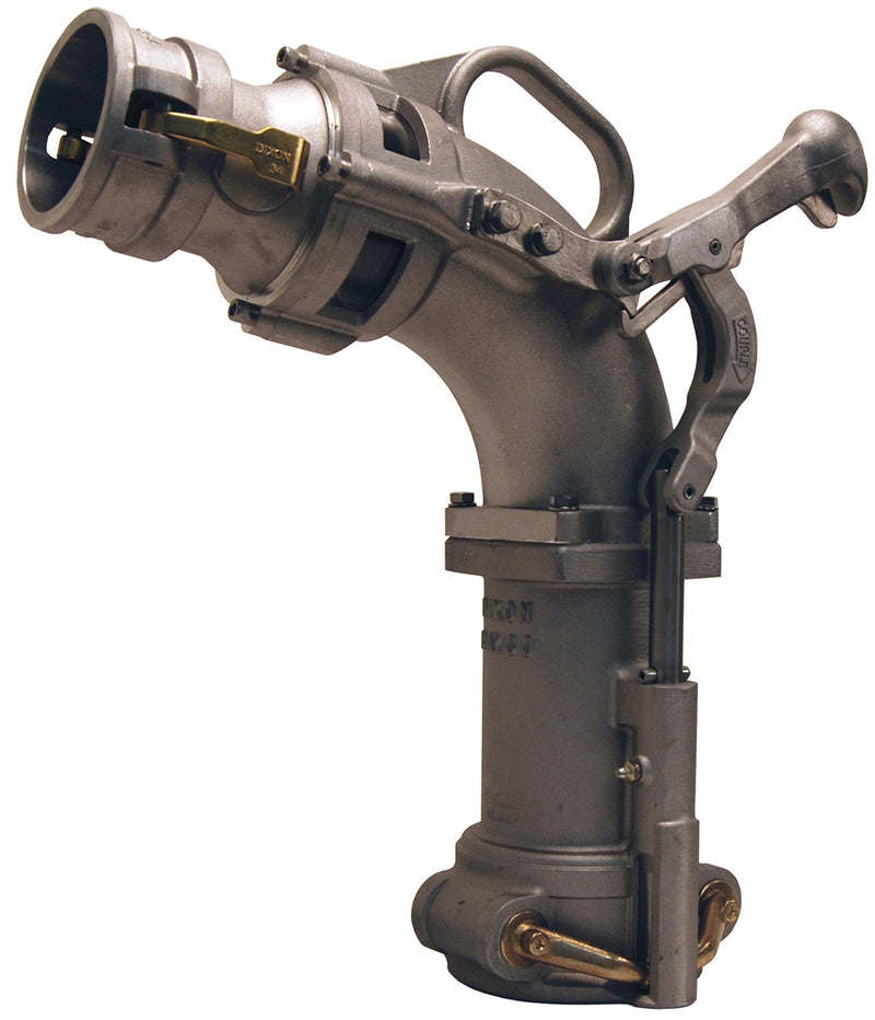 6500XD by Dixon Valve | 6500-Series | Self-Locking Drop Elbow | 4" Size | Tall Full Feature Elbow With 4" Coupler Inlet | Aluminum