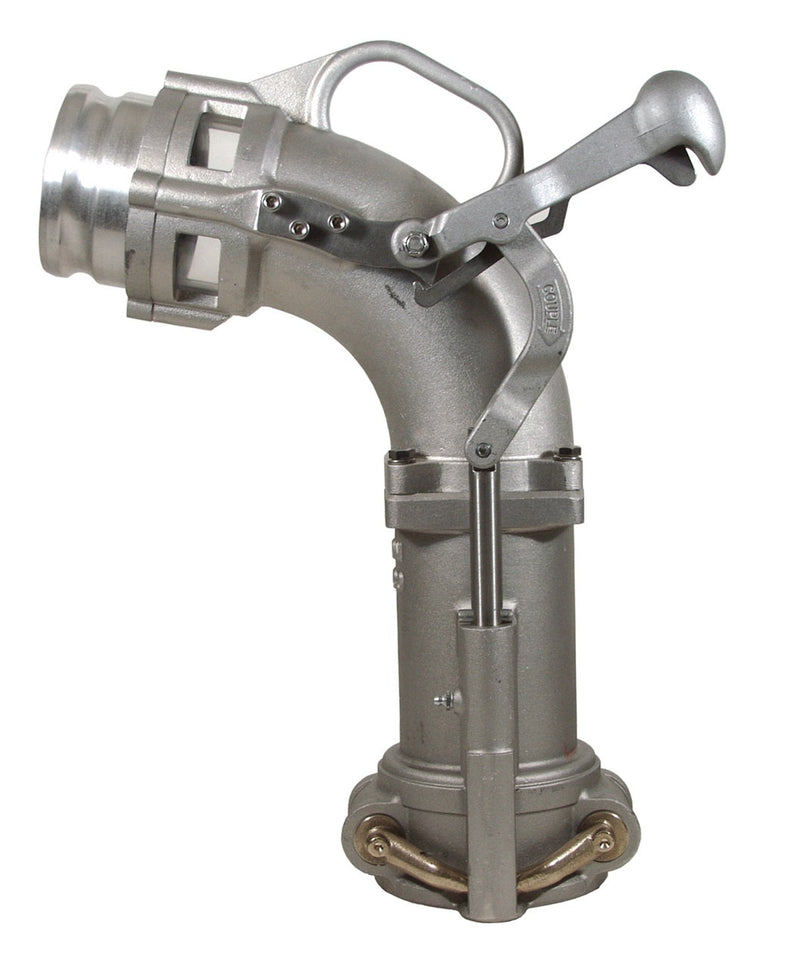 6500XAT by Dixon Valve | 6500-Series | Self-Locking Drop Elbow | 4" Size | Tall Elbow with Locking Handle, 4" Inlet Adapter and Anti-Spill Sleeve | Aluminum