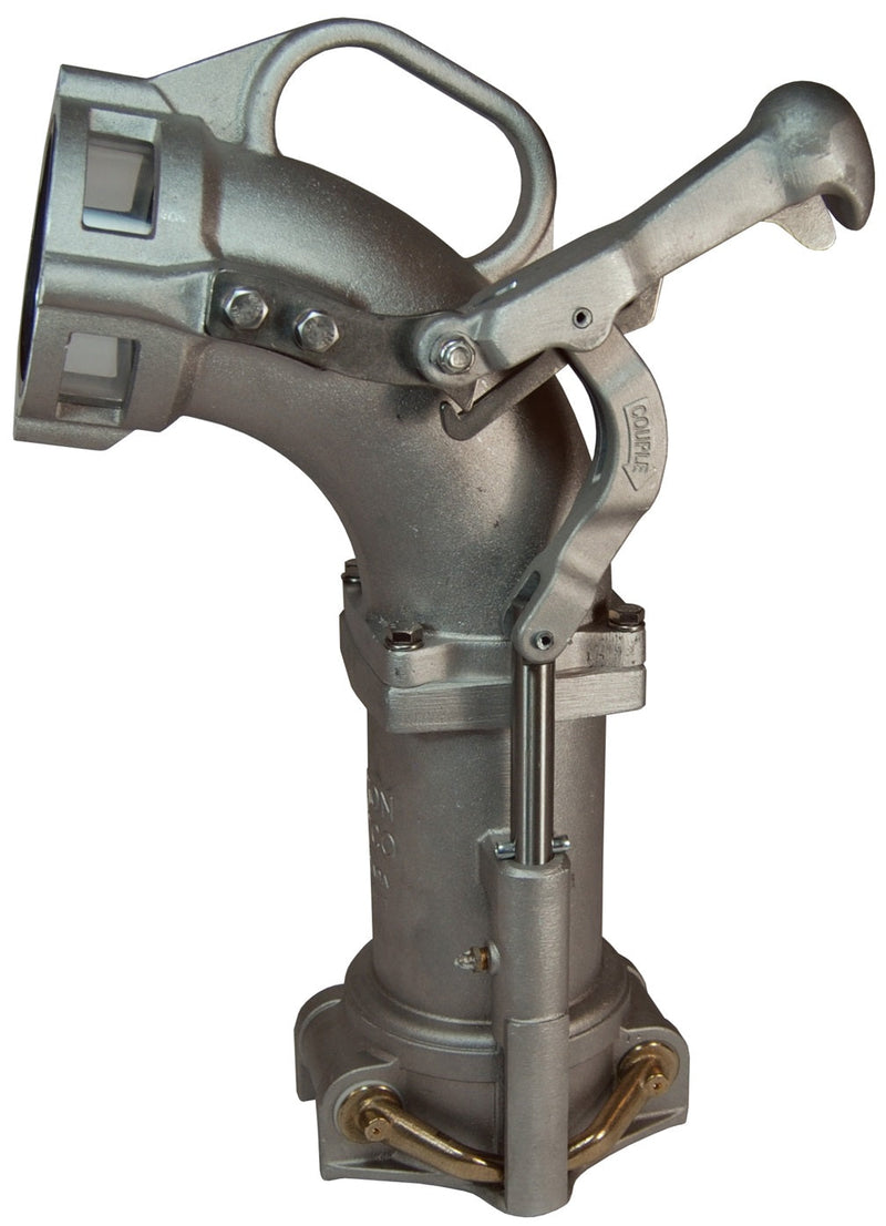 6500X by Dixon Valve | 6500-Series | Self-Locking Drop Elbow | 4" Size | Tall Full Feature Elbow, Without Inlet Connection | Aluminum