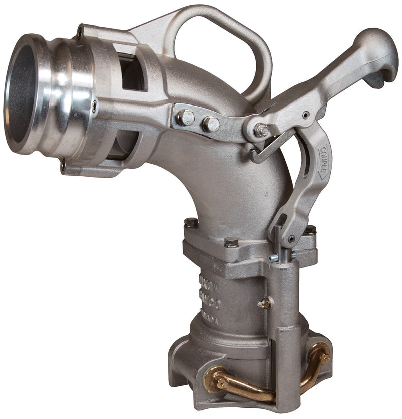 6500A by Dixon Valve | 6500-Series | Self-Locking Drop Elbow | 4" Size | Tightfill Elbow With Locking Handle and 4" Adapter Inlet | Aluminum