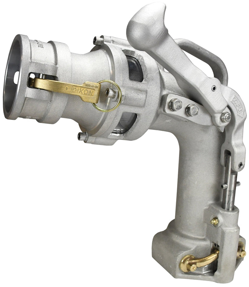 6530B by Dixon Valve | 6500-Series | Self-Locking Drop Elbow | 3" Size | 3" Tightfill Elbow with 3" Coupler Inlet | Aluminum