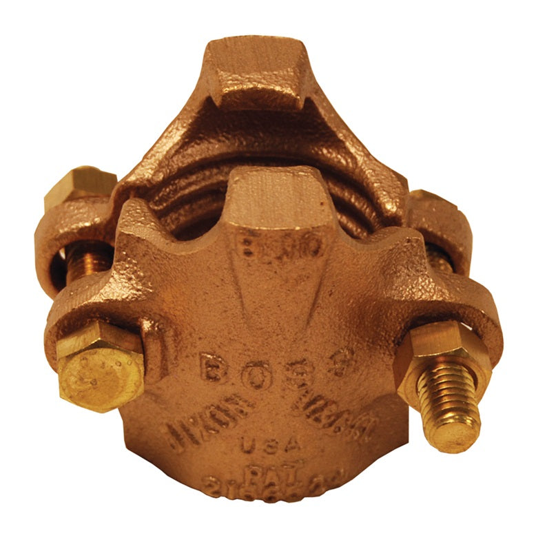 BB4 by Dixon Valve | Boss® Clamp | 2-Bolt Type | 2-Gripping Fingers | 1/2" Hose ID | Hose OD: from 60/64" to 1-4/64" | Brass