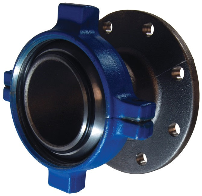 HUM206400FLG-ST by Dixon Valve | Boss® One-Piece Short Flange Adapter | Figure 206 | 4" Size | Male Hammer Union x 125# Flange Short (Includes: Nut & Nitrile Rubber O-Ring) | Iron