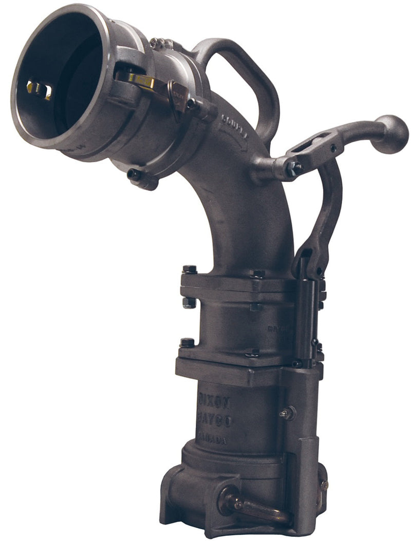 VR6200NPBP by Dixon Valve | Dual Point Vapor Recovery Elbow | Ball Lever | 3" Male Coupler Outlet, Ball Lever Handle, Without Poppet Valve | Aluminum