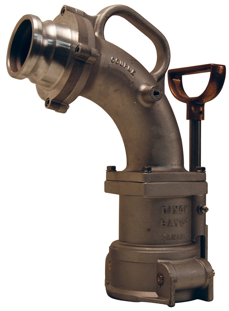 VR6000NP by Dixon Valve | Dual Point Vapor Recovery Elbow | Ball Lever | 3" Male Adapter Outlet, Without Poppet Valve | Aluminum