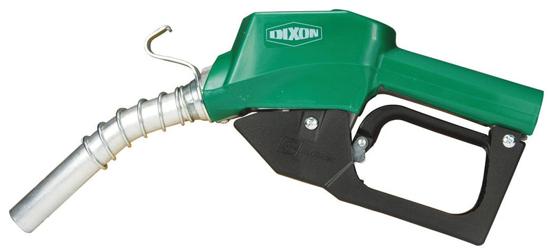 DN7LOBF-NC by Dixon Valve | Farm and Consumer Diesel Nozzle | UL Listed | 3/4" NPT Inlet | 15/16" Spout Outlet | Green Scuff Guard | Aluminum