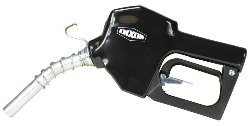 DN7UOBF-NPNF by Dixon Valve | Farm and Consumer Gasoline Nozzle with Safety Valve | UL Listed | 3/4" NPT Inlet | 13/16" Spout Outlet | Black Scuff Guard | Aluminum