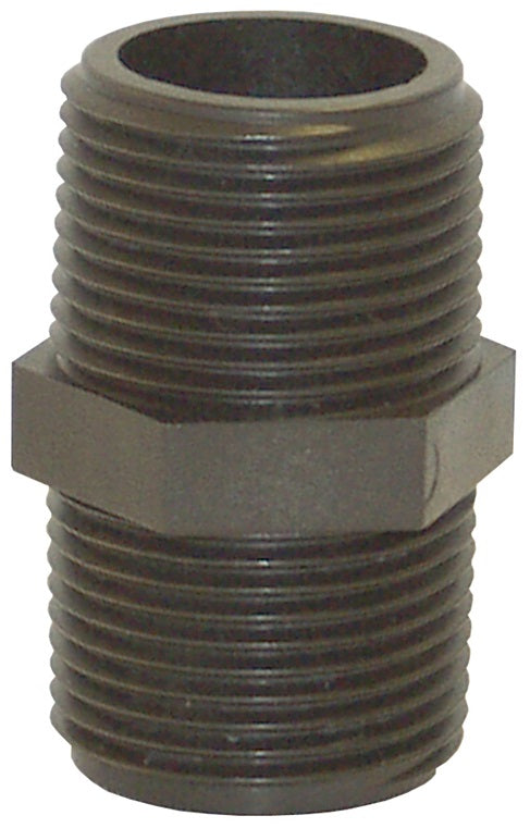 60555 by Dixon Valve | Hex Nipple | Schedule 80 | 1" Male NPT x 1" Male NPT | Polypropylene