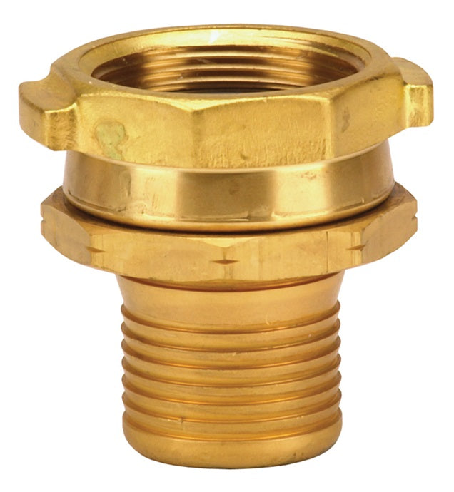 H5221-A-BU by Dixon Valve | Holedall® API Certified Attached Petroleum Female Coupling | 1-1/4" Female NPSH x 1-1/4" Hose ID | Brass